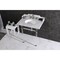 Kingston Brass 30 Carrara Marble Console Sink with Acrylic Legs, Marble WhitePolished Nickel LMS30MA6 - alternate 3